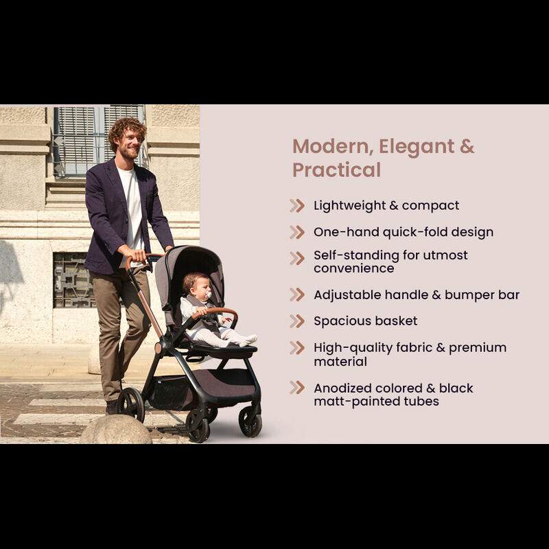 Mysa Stroller Black Satin image number 3